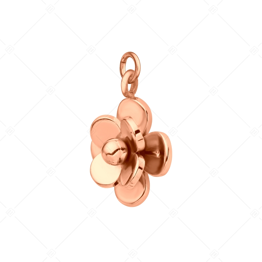 BALCANO - Rose / Nemesacél különleges virág formájú charm, 18K rozé arany bevonattal (851062BC96)