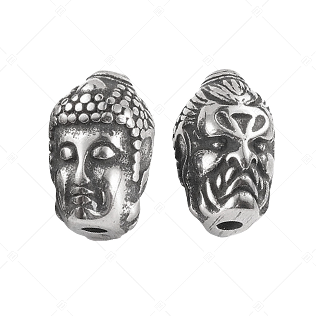 Kétoldalú Buddha alakú spacer charm antikolt felülettel (852021PS97)