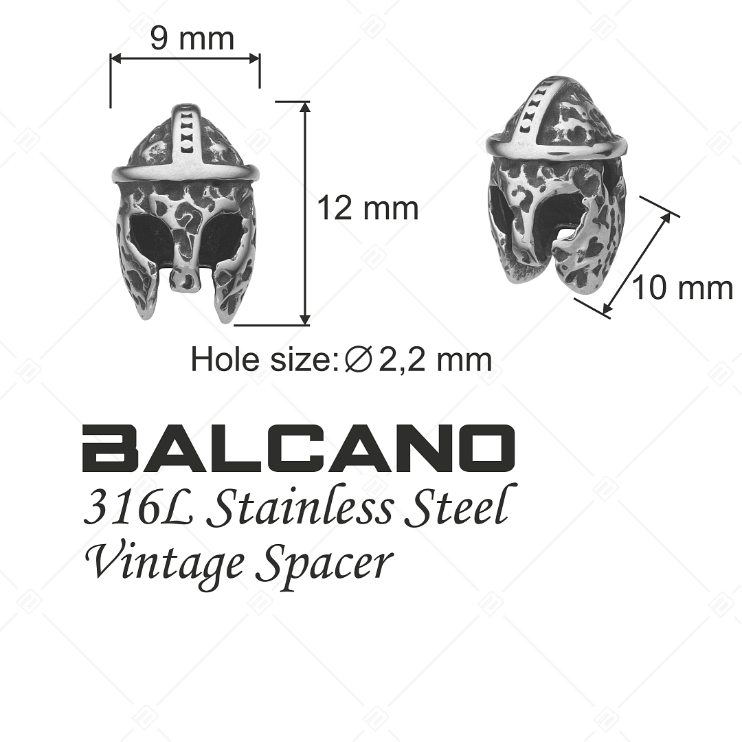 Gladiátorsisak alakú spacer charm antikolt felülettel (852024PS97)