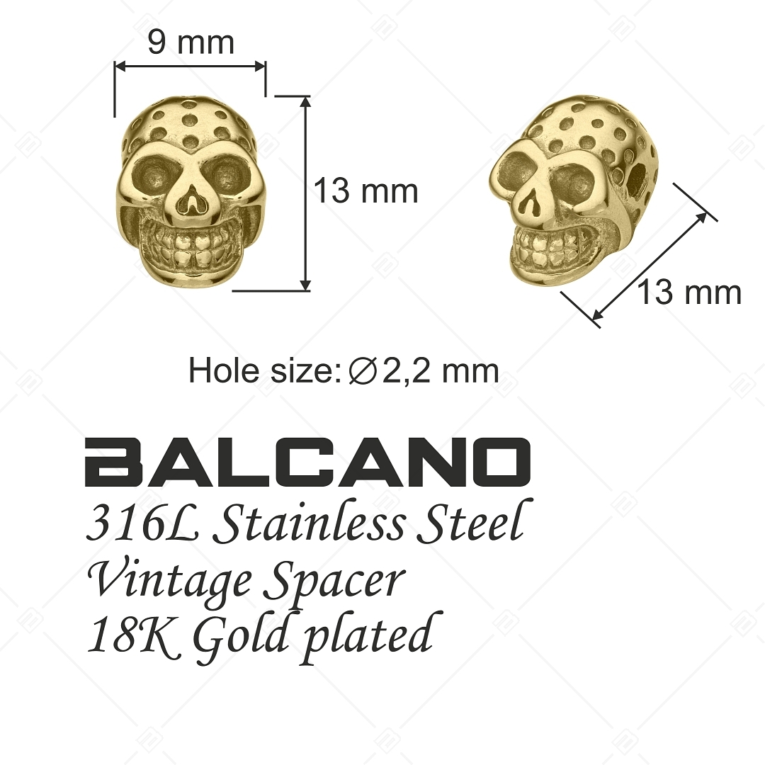Koponya alakú spacer charm 18K arany bevonattal (852033PS88)