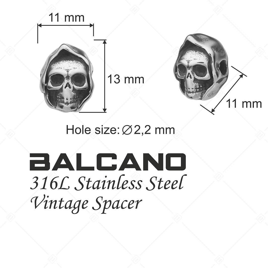 Kaszás fej alakú spacer charm antikolt felülettel (852035PS97)