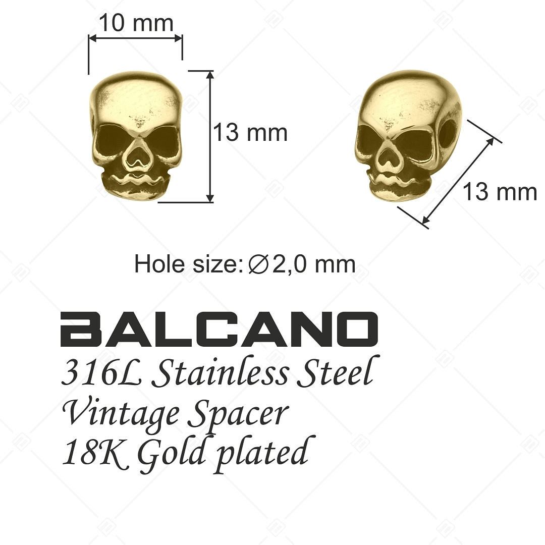 Koponya alakú spacer charm 18K arany bevonattal (852036PS88)