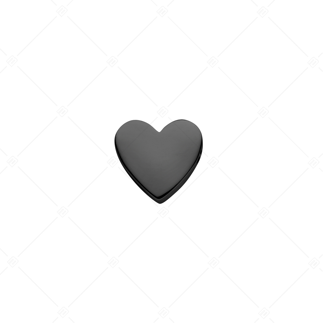 Szív alakú spacer charm, fekete PVD bevonattal (852043CS11)