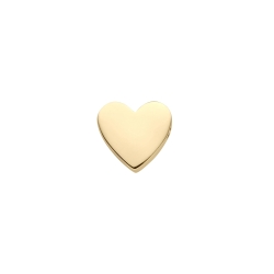 Szív alakú spacer charm, 18K arany bevonattal