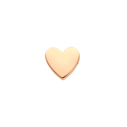 Szív alakú spacer charm, 18K rozé arany bevonattal