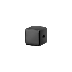 Kocka alakú spacer charm, fekete PVD bevonattal