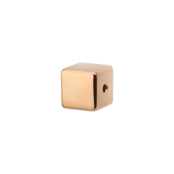 Kocka alakú spacer charm, 18K rozé arany bevonattal