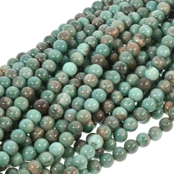 Türkíz achát - ásványgyöngy ideiglenesen felfűzve