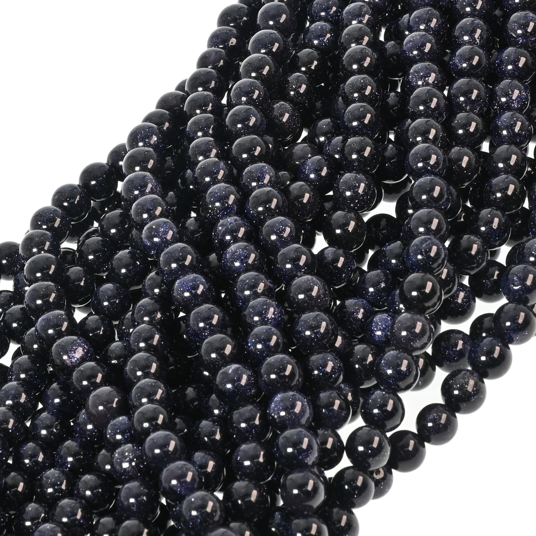 Kék homokkő - ásványgyöngy ideiglenesen felfűzve (853045ZS49)