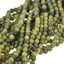 Déli jáde - ásványgyöngy ideiglenesen felfűzve