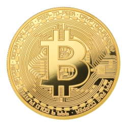 BALCANO - Bitcoin / Egyedi tervezésű bitcoin díszérme 24K arany bevonattal díszdobozban